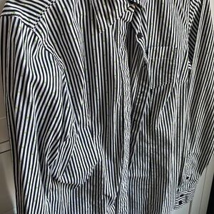 Cinch Black and White Striped Button Down Shirt